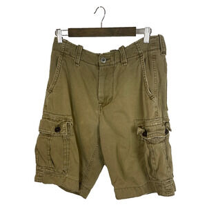 American Eagle Cargo Shorts Mens Sz 30 Classic Length Brown Utility Pockets READ